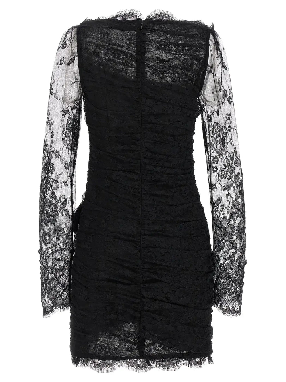 Alessandra Rich Black Organic Cotton Short Dress