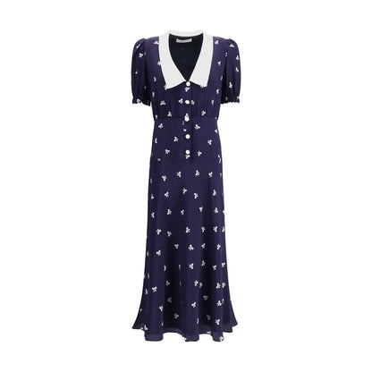 Alessandra Rich Blue Silk Casual Dress