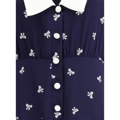 Alessandra Rich Blue Silk Casual Dress