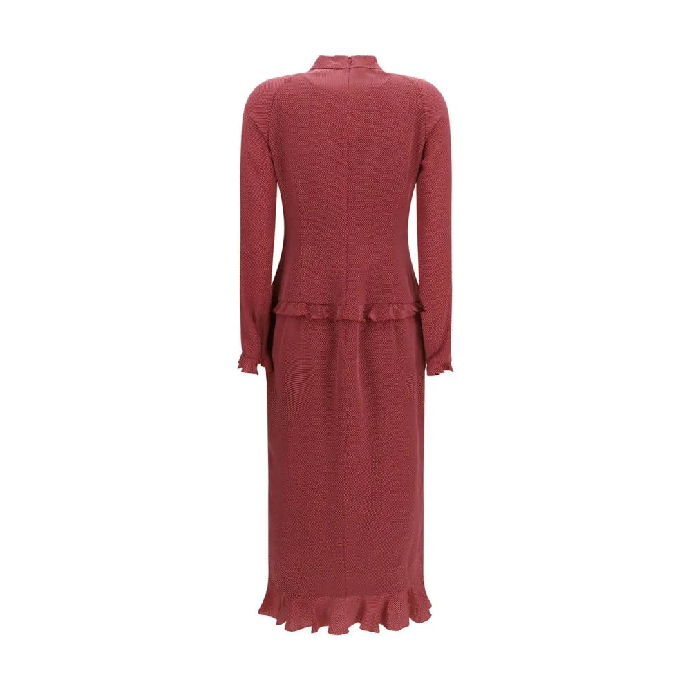 Alessandra Rich Bordeaux Silk Casual Dress
