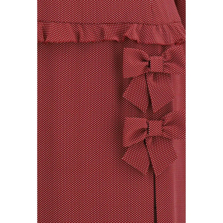 Alessandra Rich Bordeaux Silk Casual Dress
