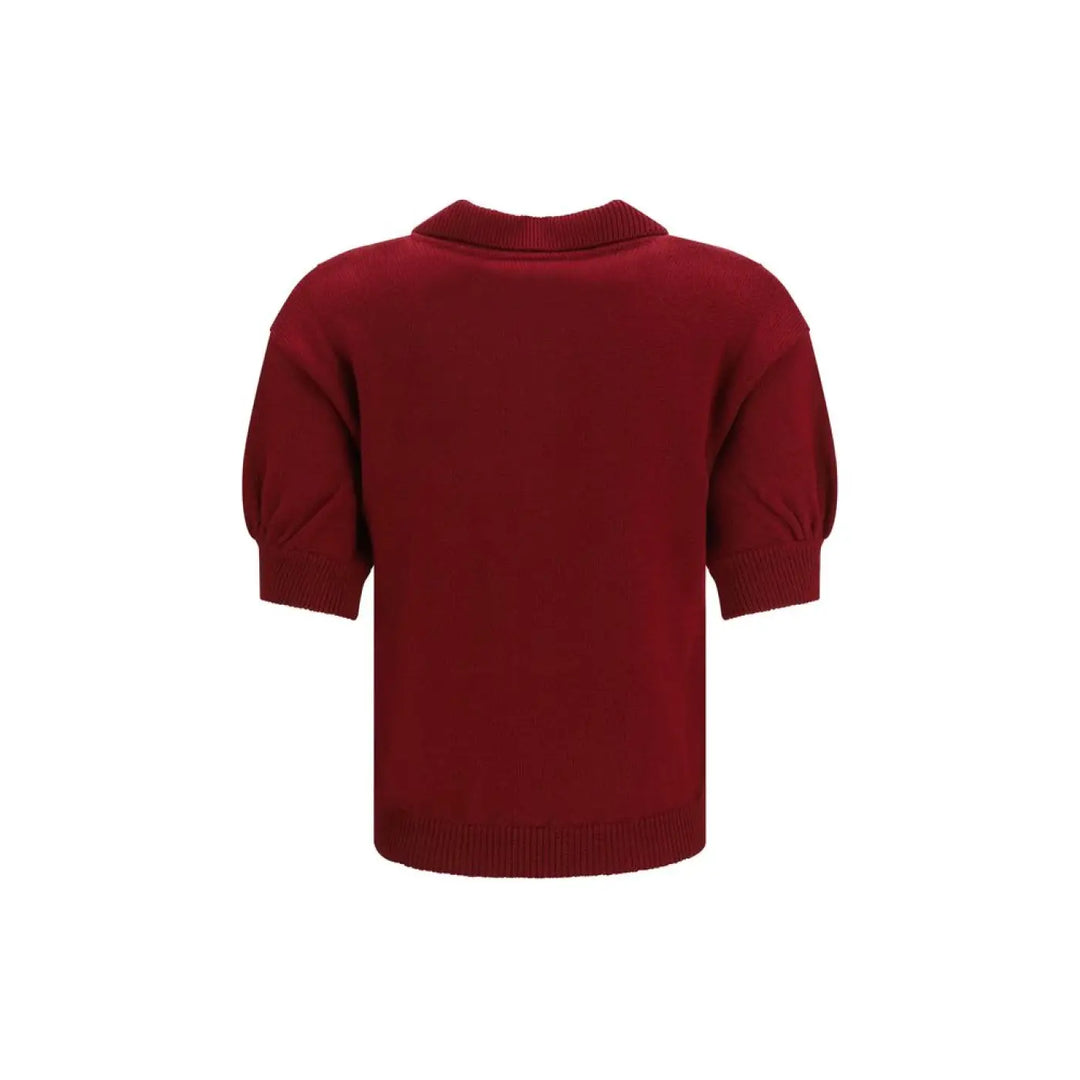 Alessandra Rich Bordeaux Wool Oves Aries Shortsleeve Shirt