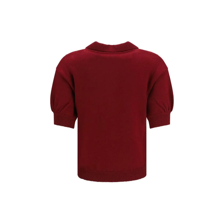 Alessandra Rich Bordeaux Wool Oves Aries Shortsleeve Shirt