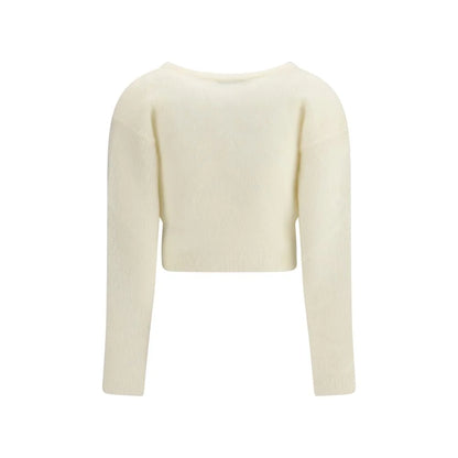 Alessandra Rich White Mohair Cardigan