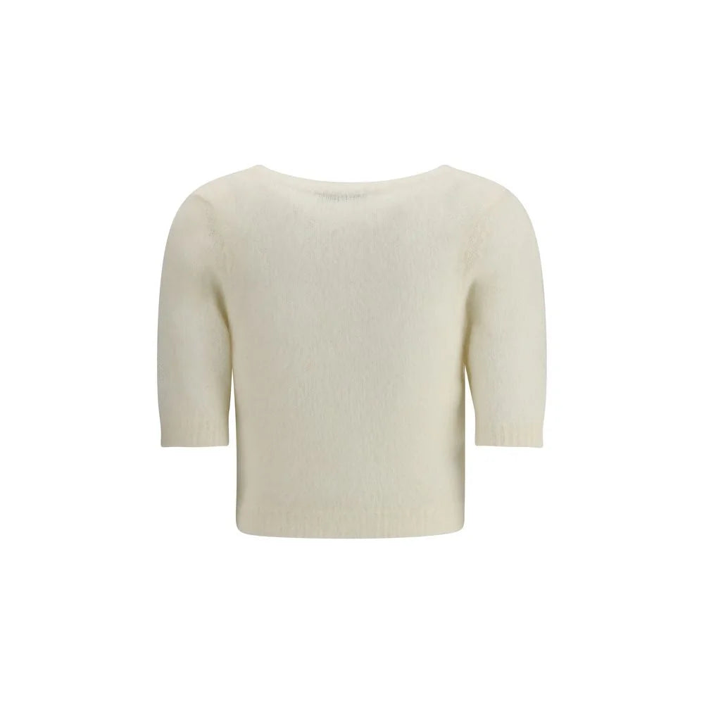 Alessandra Rich White Mohair Sweatshirt