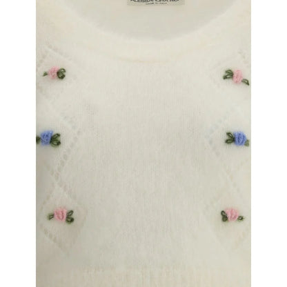 Alessandra Rich White Mohair Sweatshirt