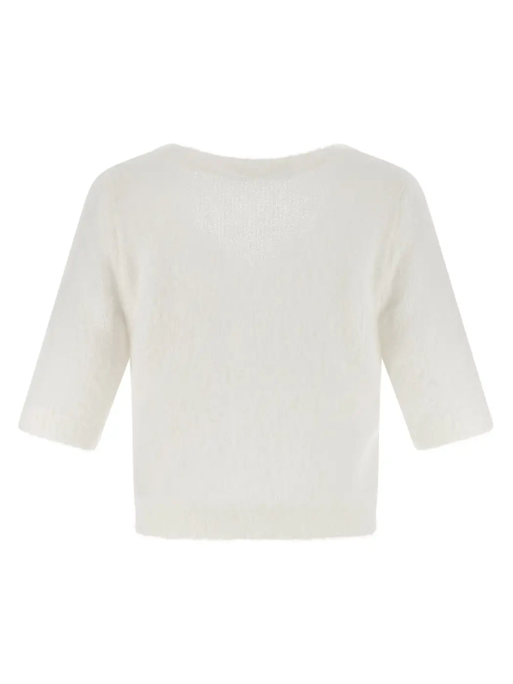 Alessandra Rich White Wool Cardigan