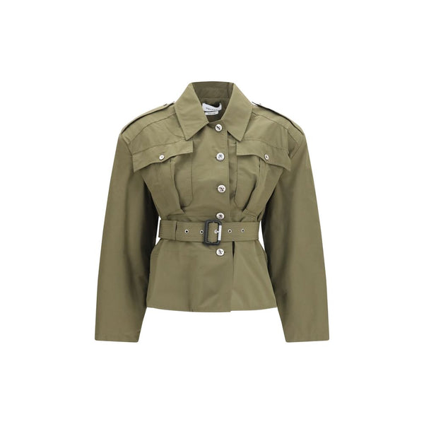 Alexander McQueen Coats & Jackets - Bicolor Cotton Full-Length Jacket