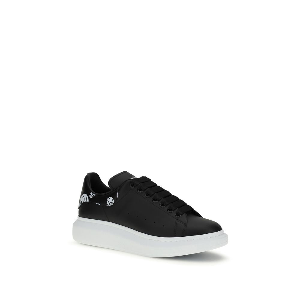 Alexander Mcqueen Black Calf Leather Bos Taurus Chunky Sneakers
