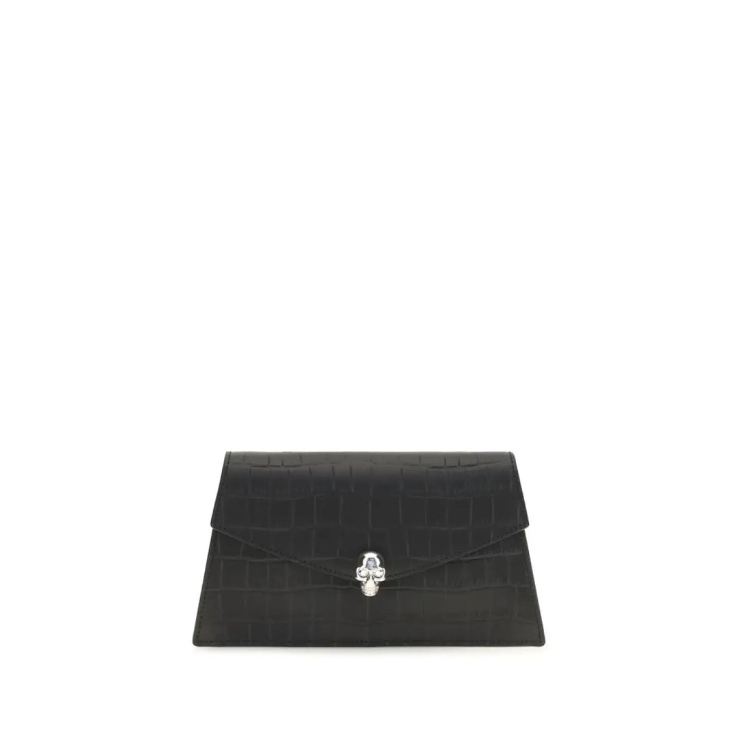 Alexander Mcqueen Black Calf Leather Bos Taurus Clutch Bag