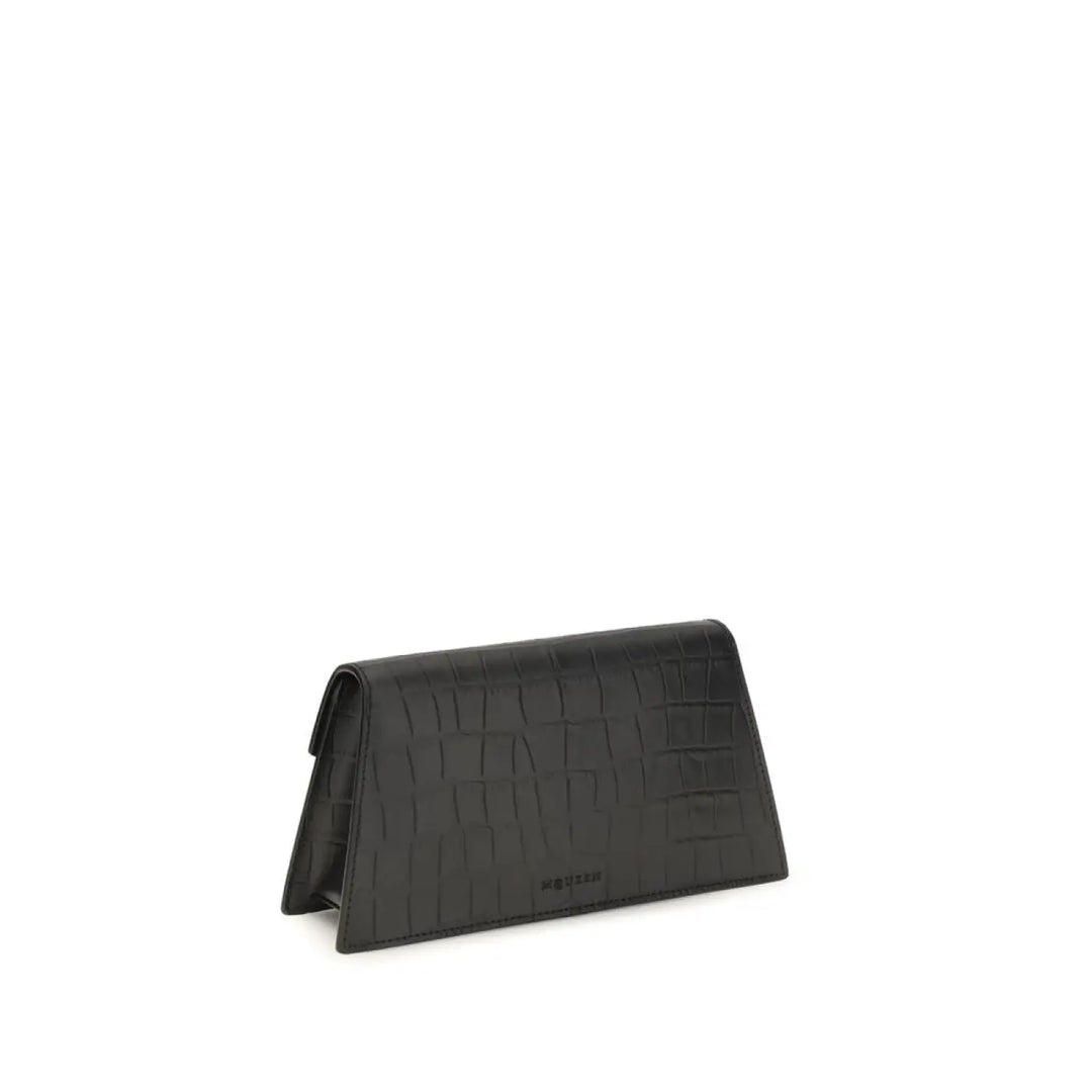 Alexander Mcqueen Black Calf Leather Bos Taurus Clutch Bag