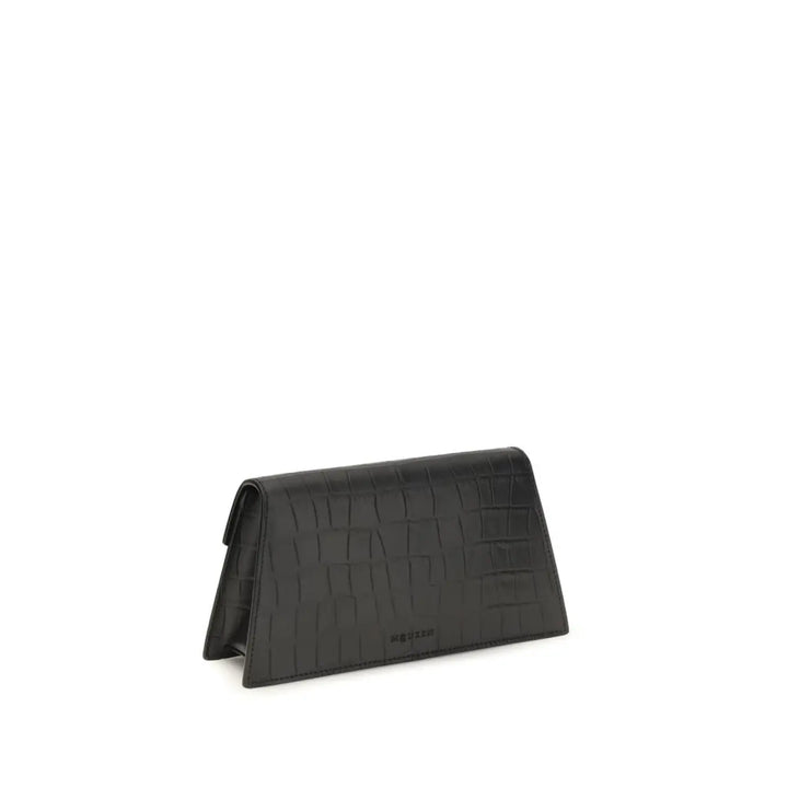 Alexander Mcqueen Black Calf Leather Bos Taurus Clutch Bag