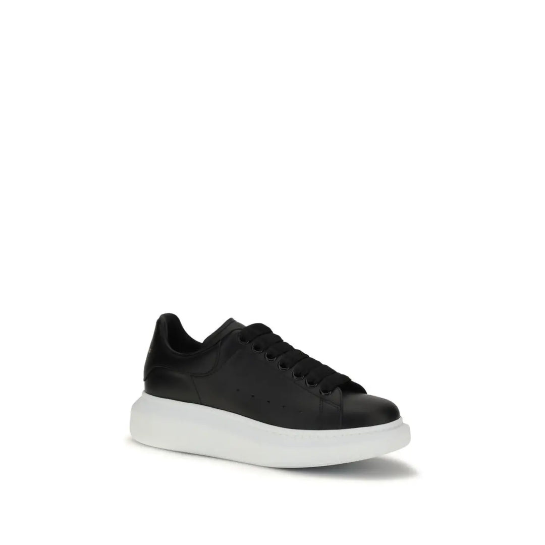 Alexander Mcqueen Black Calf Leather Bos Taurus Platform Sneakers