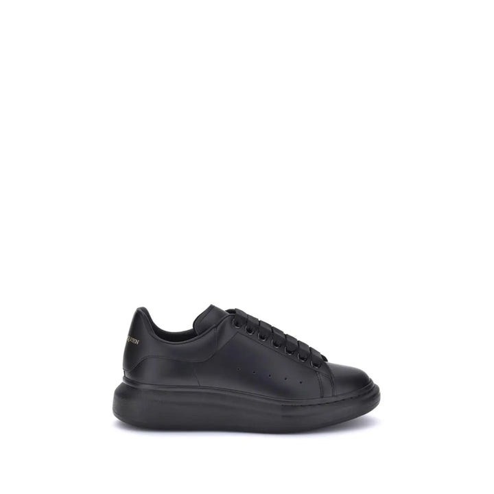 Alexander Mcqueen Black Calf Leather Bos Taurus Platform Sneakers