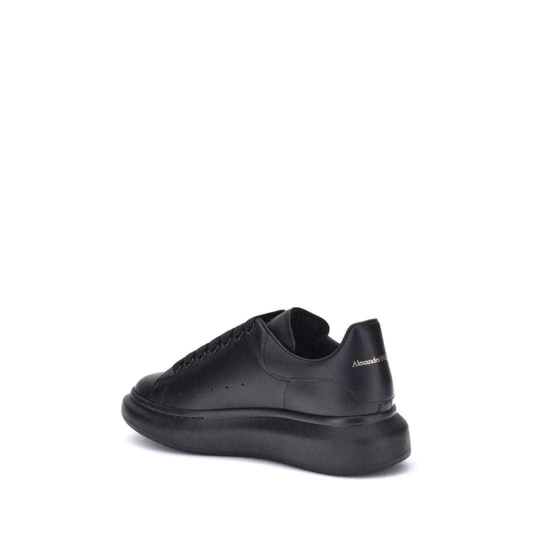 Alexander Mcqueen Black Calf Leather Bos Taurus Platform Sneakers