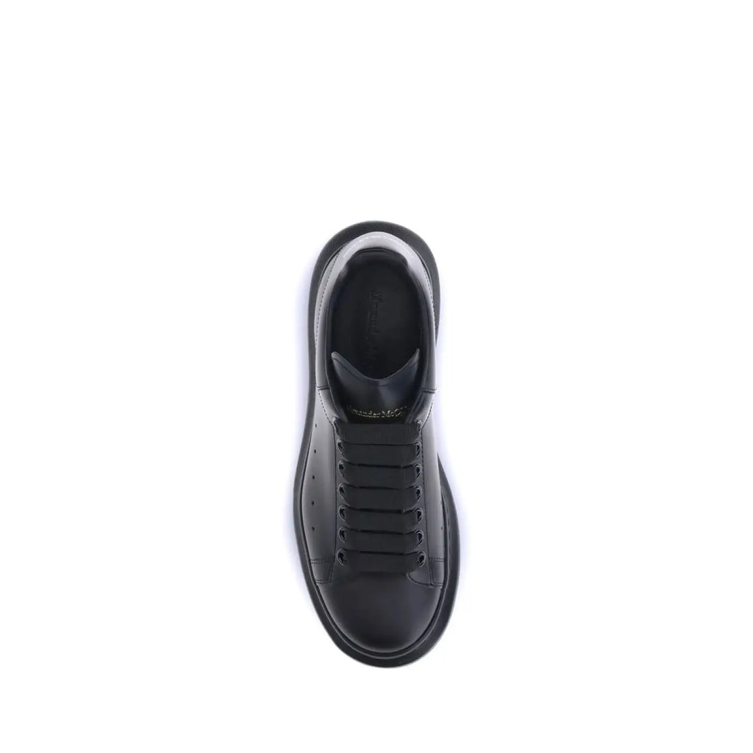 Alexander Mcqueen Black Calf Leather Bos Taurus Platform Sneakers
