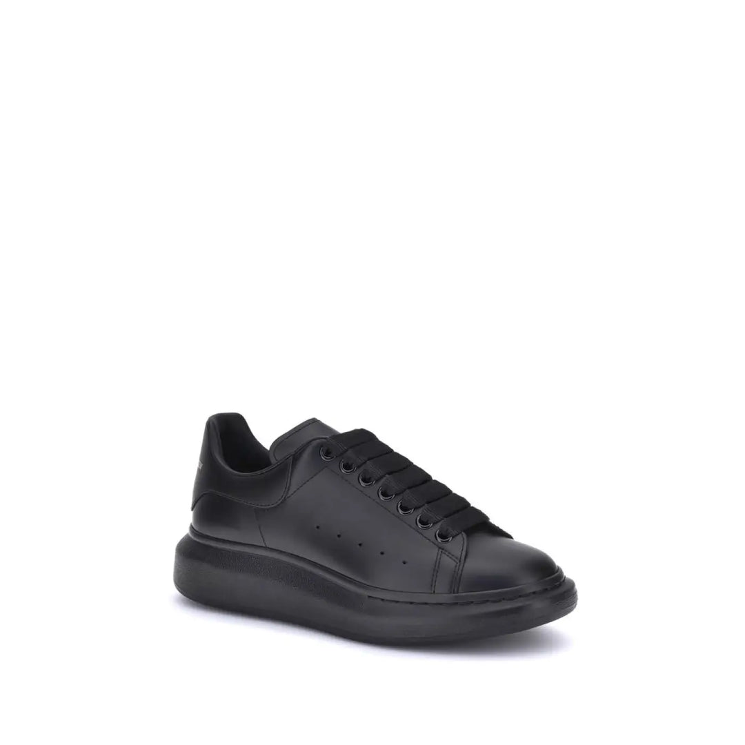 Alexander Mcqueen Black Calf Leather Bos Taurus Platform Sneakers