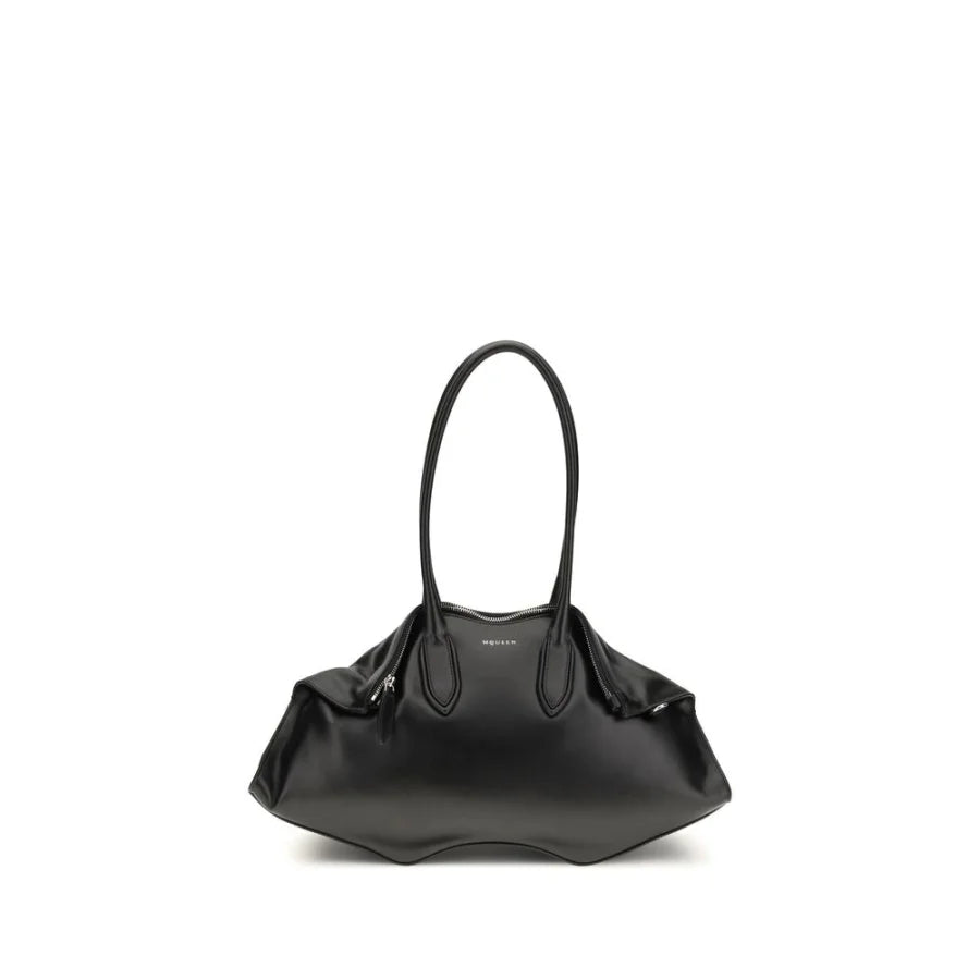 Alexander McQueen Black Calf Leather Bos Taurus Shoulder Bag