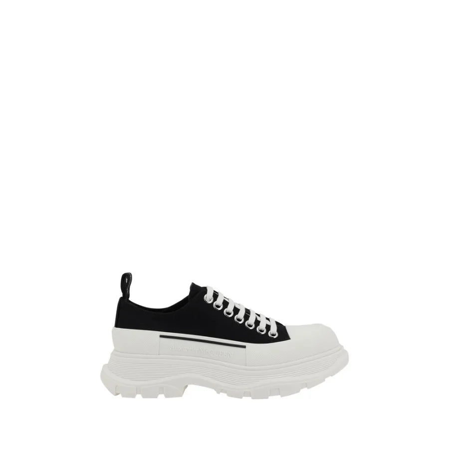 Alexander McQueen Black Cotton Chunky Sneakers