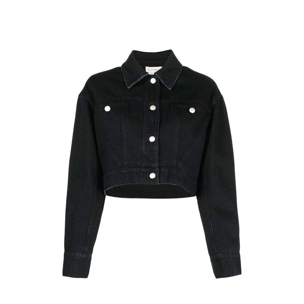 Alexander McQueen Trucker Jackets - Black Cotton Denim Jacket