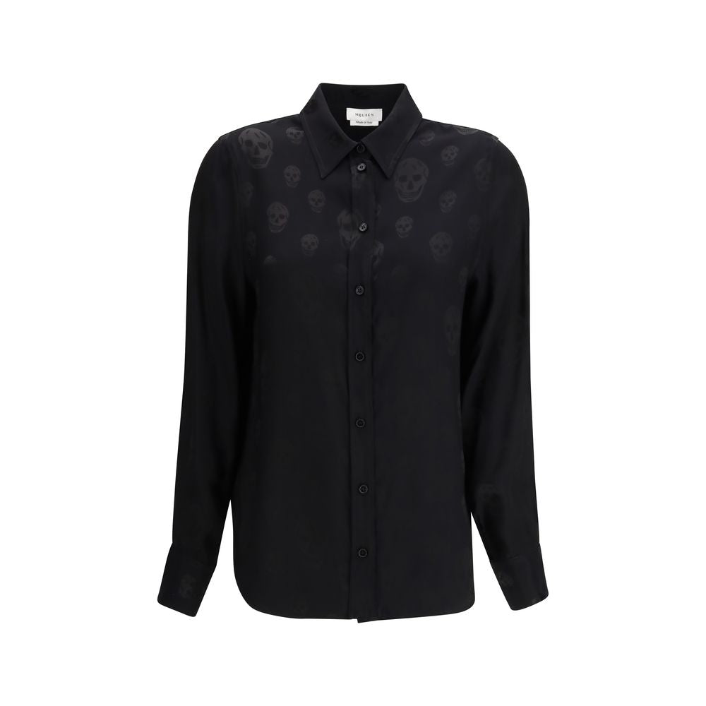 Alexander McQueen Shirts - Black Viscose Pattern Shirt