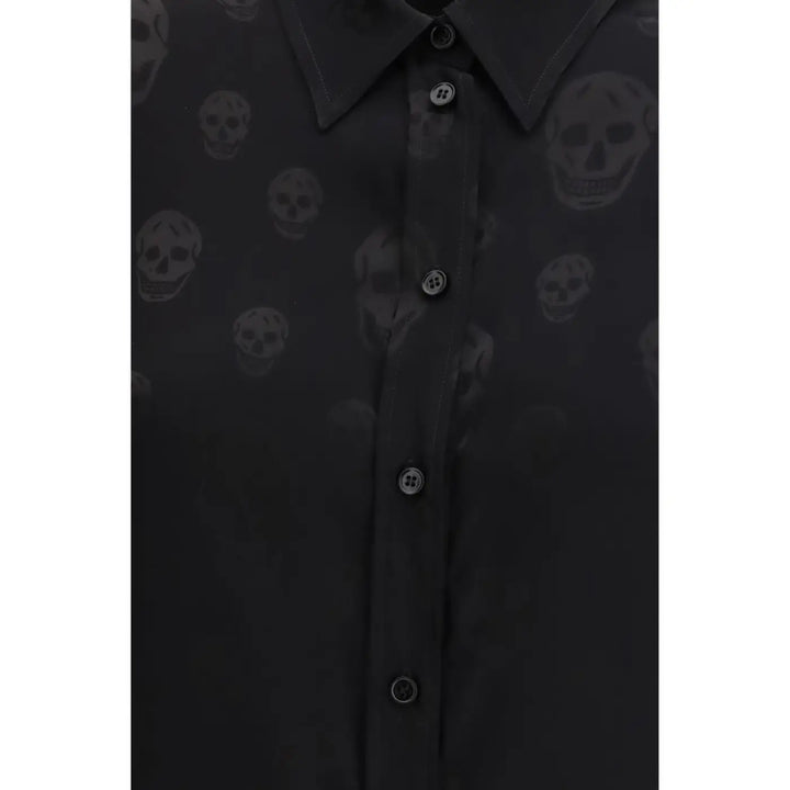 Alexander McQueen Black Viscose Pattern Shirt