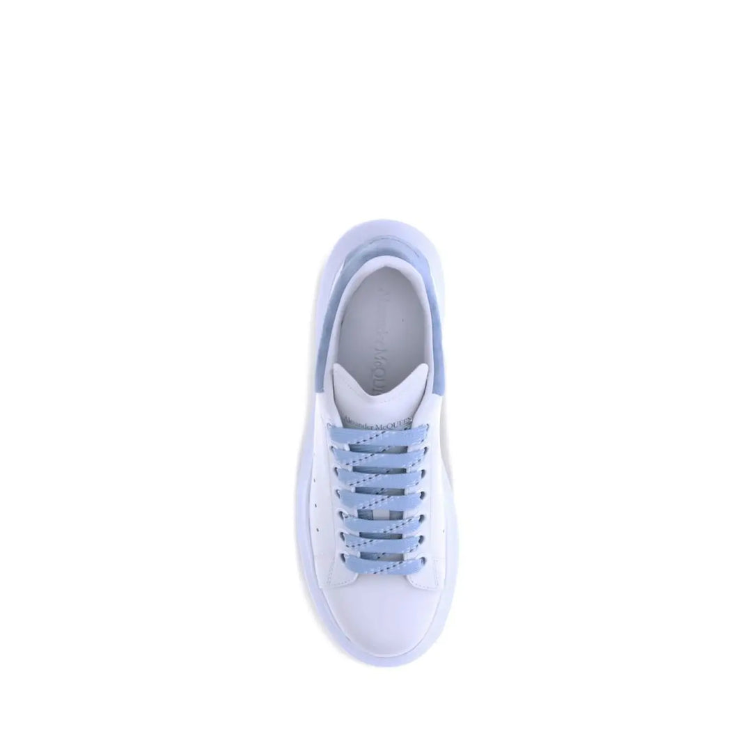 Alexander Mcqueen Blue Calf Leather Bos Taurus Platform Sneakers