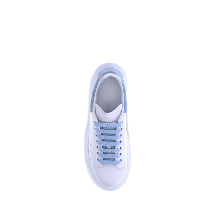 Alexander Mcqueen Blue Calf Leather Bos Taurus Platform Sneakers