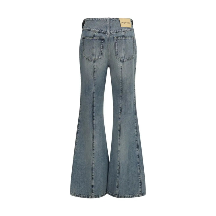 Alexander Mcqueen Blue Cotton Flared Jeans