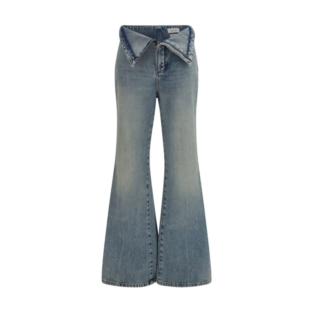 Alexander Mcqueen Blue Cotton Flared Jeans