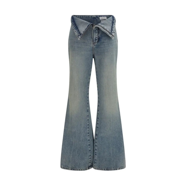 Alexander Mcqueen Blue Cotton Flared Jeans