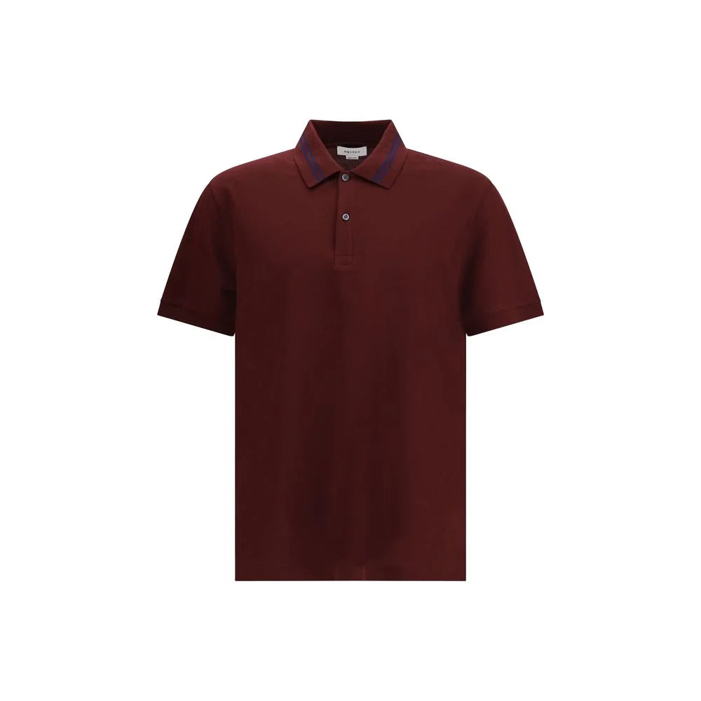 Alexander McQueen Bordeaux Cotton Polo Shirt