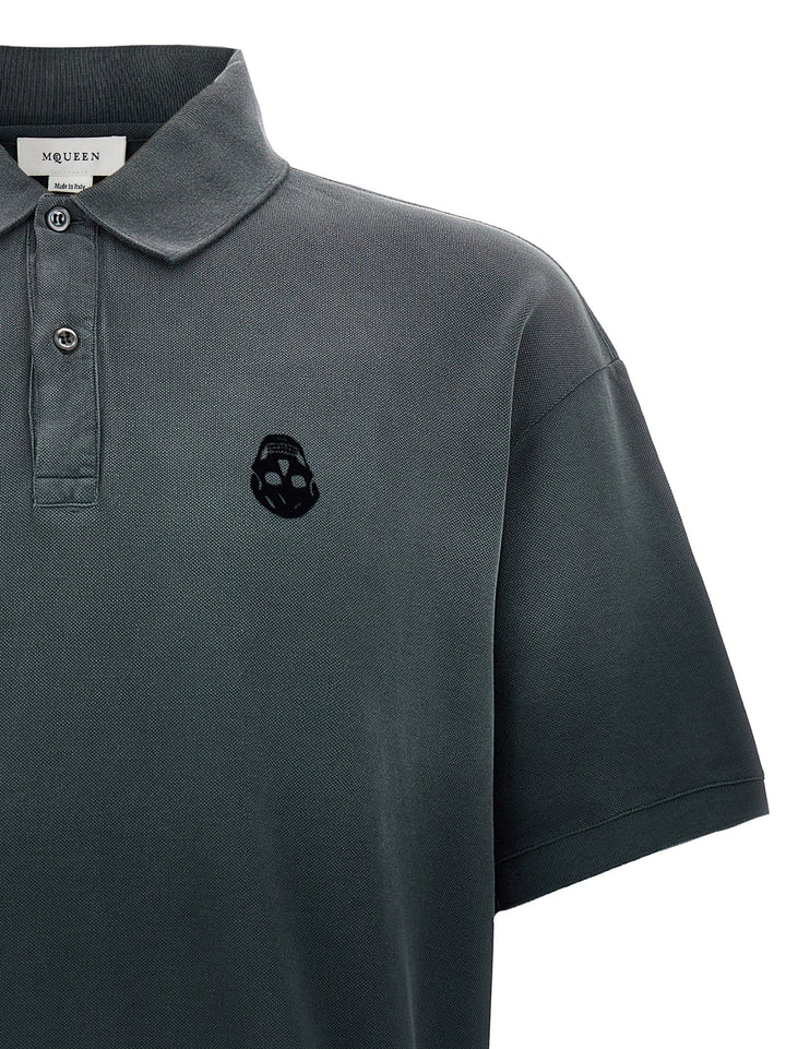 Alexander Mcqueen Gray Cotton Polo Shirt