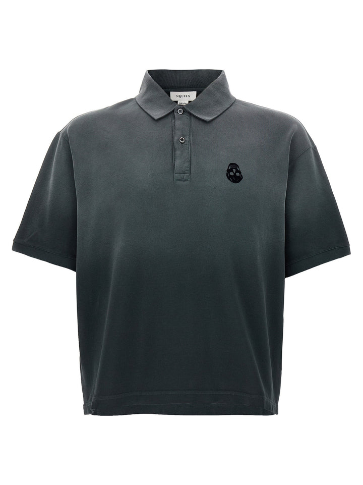 Alexander Mcqueen Gray Cotton Polo Shirt