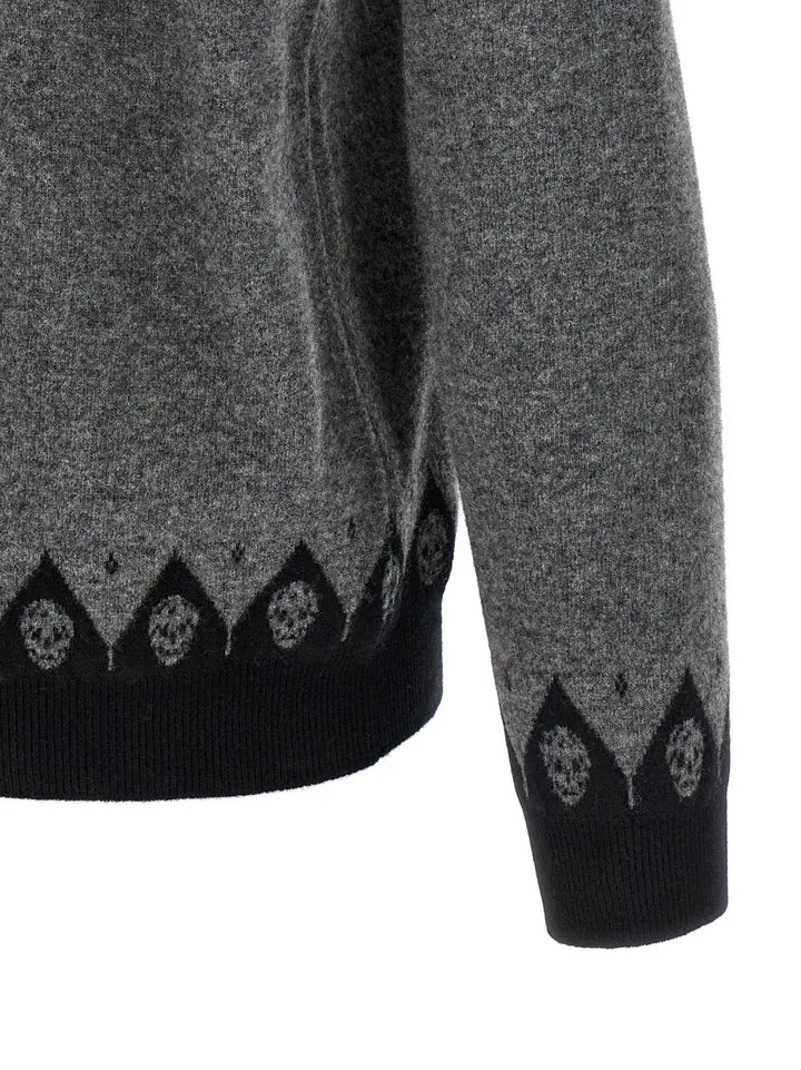 Alexander Mcqueen Gray Wool Cardigan