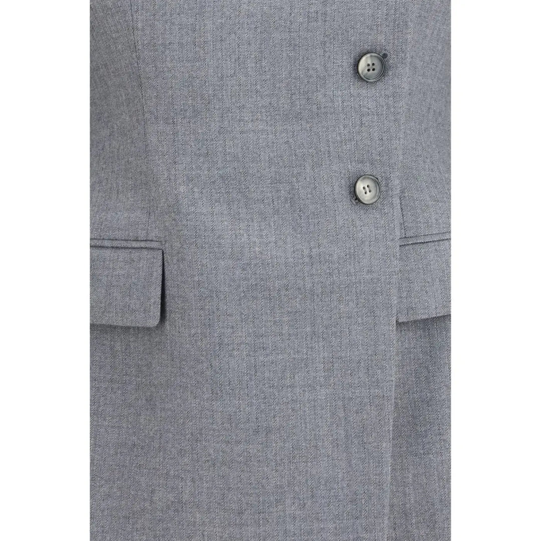 Alexander Mcqueen Gray Wool Oves Aries Full-length Jacket