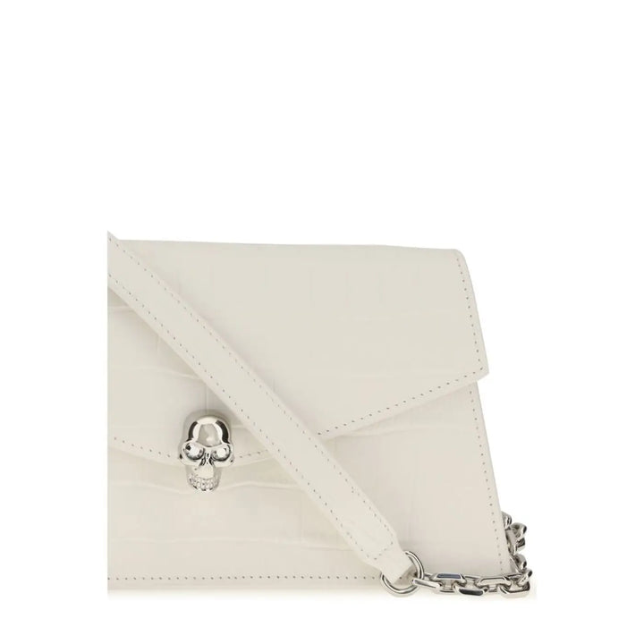 Alexander Mcqueen White Calf Leather Bos Taurus Clutch Bag