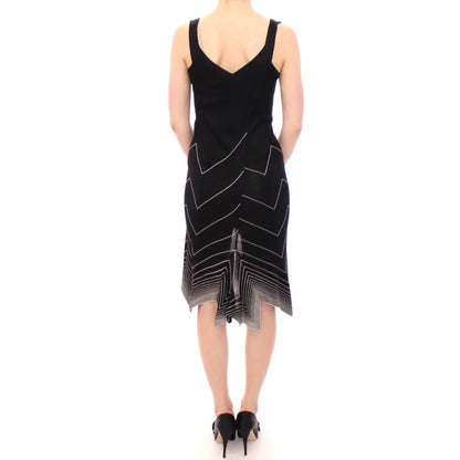 Alice Palmer Black White Exclusive Knit Dress Authentic Designer Fashion