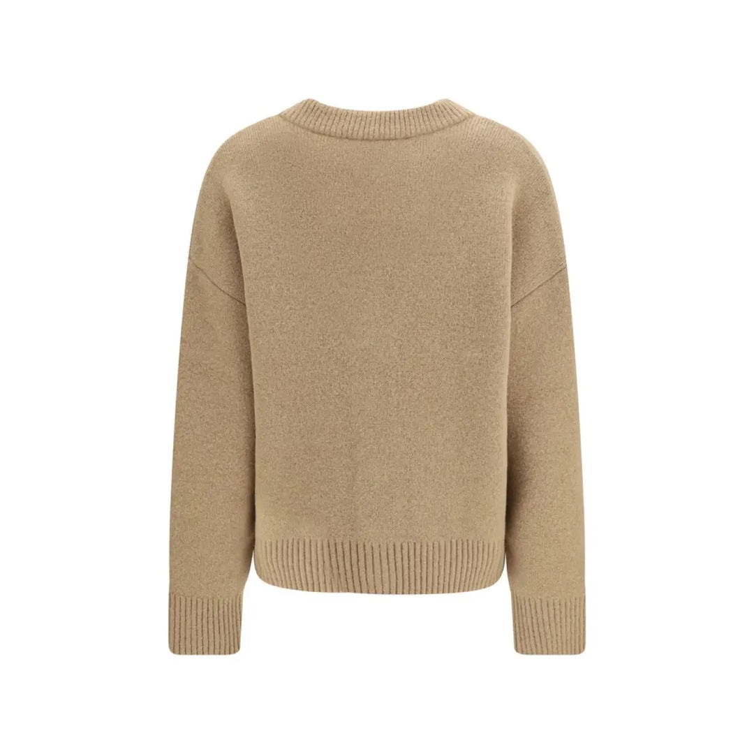 Ami Paris Beige Alpaca Vicugna Pacos Cardigan