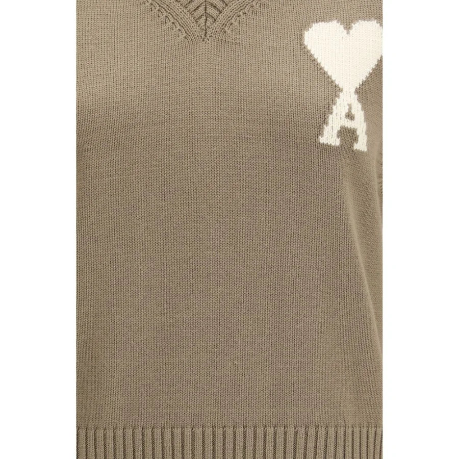 Ami Paris Beige Fleece Wool Sweatshirt