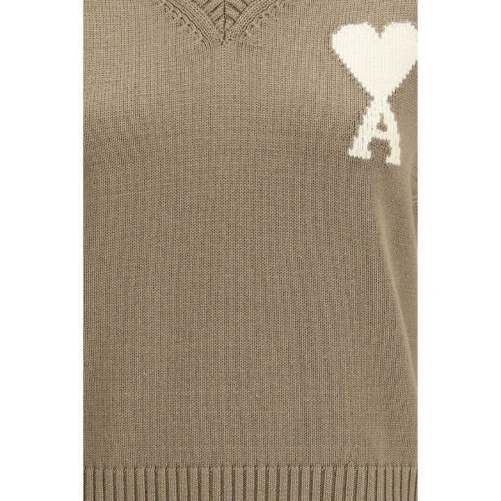 Ami Paris Beige Fleece Wool Sweatshirt
