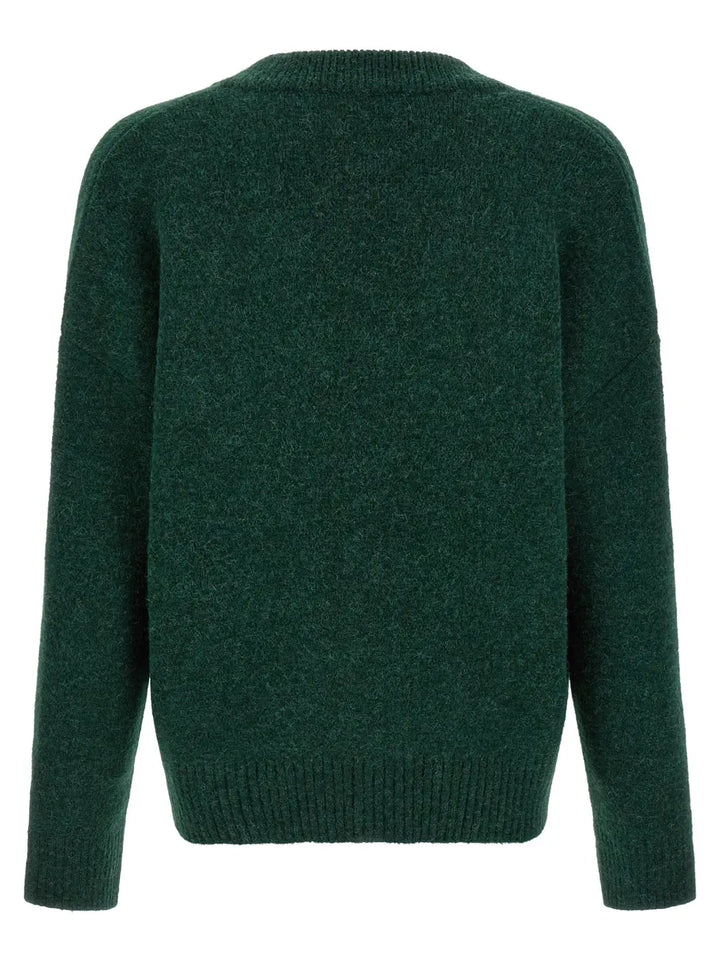 Ami Paris Bicolor Alpaca Leather Cardigan