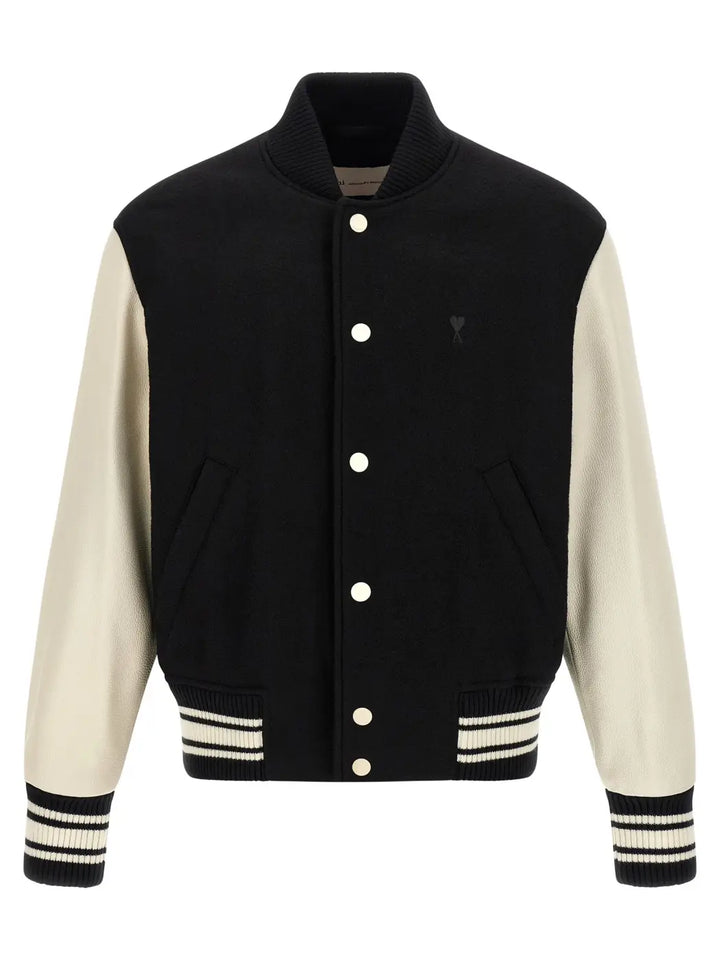 Ami Paris Bicolor Virgin Wool Bomber