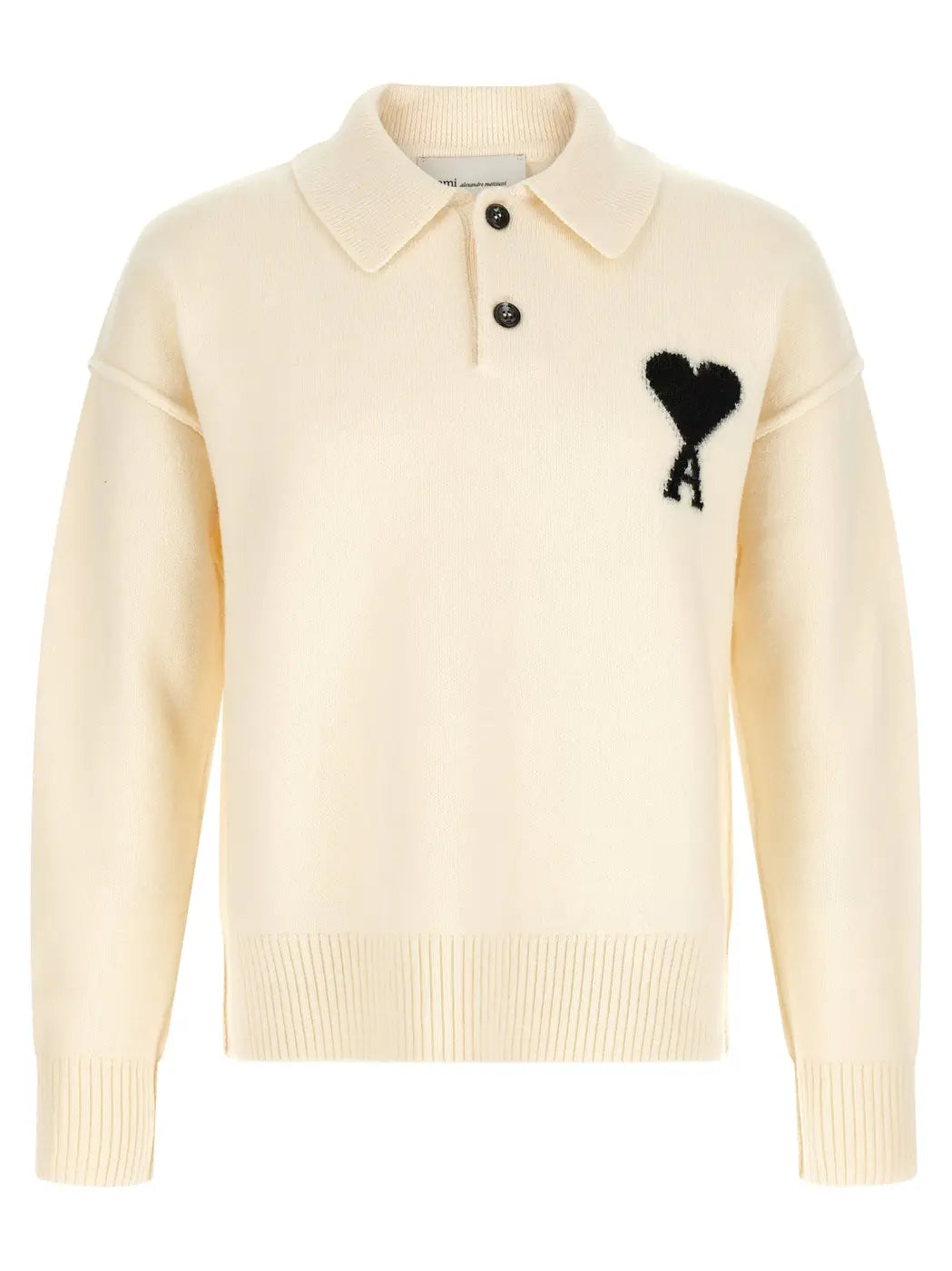 Ami Paris Bicolor Wool Polo Shirt