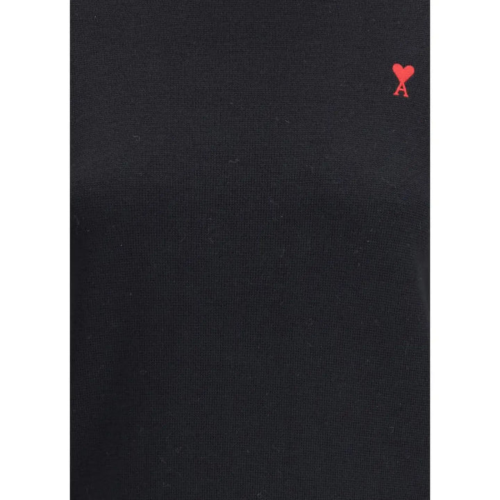 Ami Paris Black Merino Wool Turtleneck