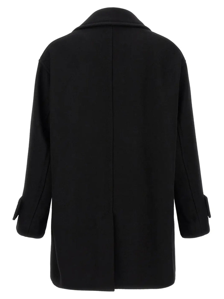 Ami Paris Black Virgin Wool Coat