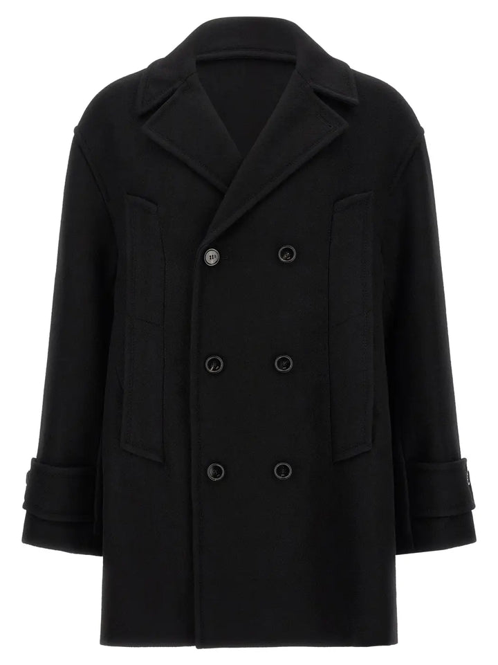 Ami Paris Black Virgin Wool Coat
