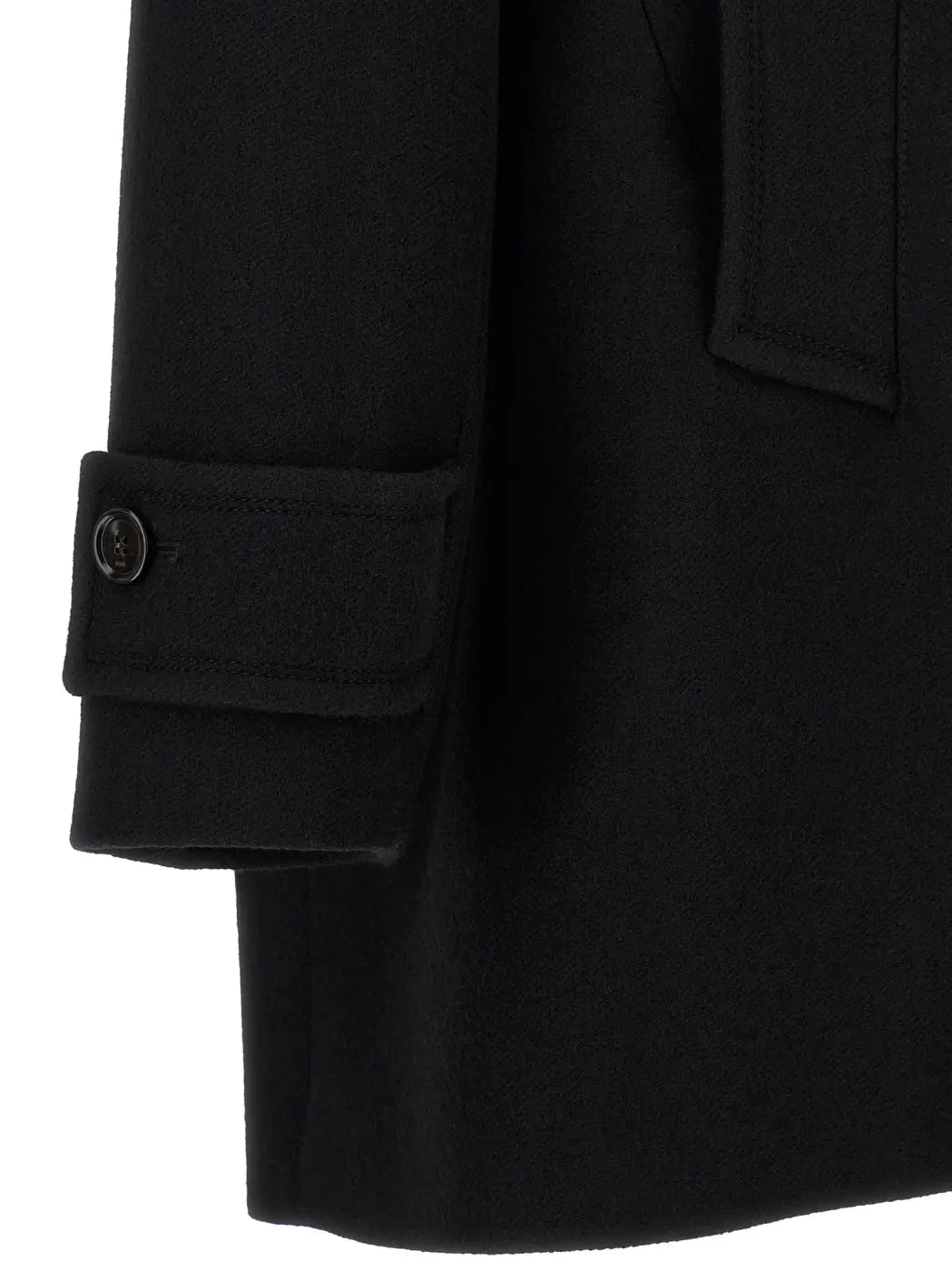 Ami Paris Black Virgin Wool Coat