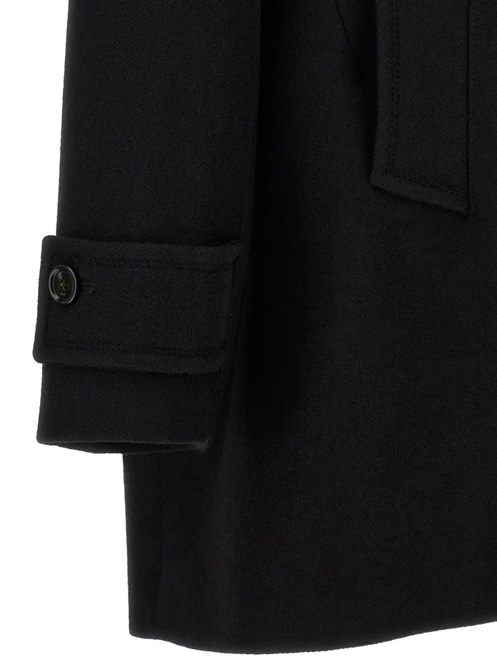 Ami Paris Black Virgin Wool Coat