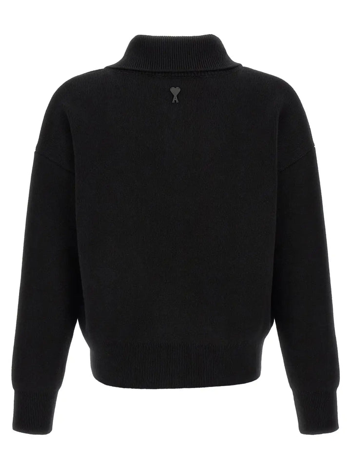 Ami Paris Black Wool Cardigan